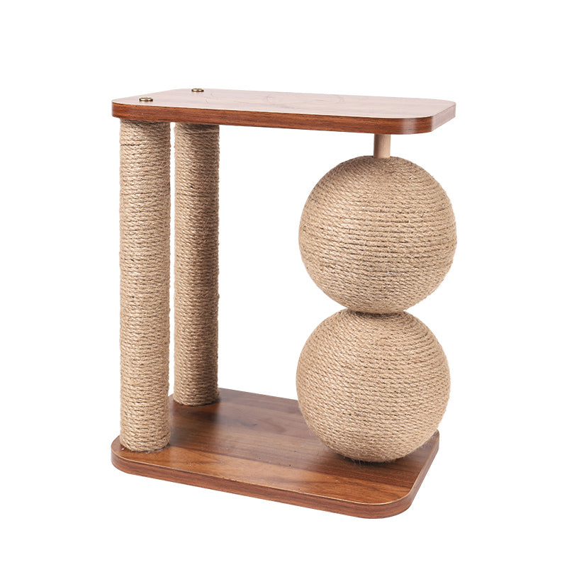 KFX-8032445 Durable Solid Wood Cat Climbing Frame and Scratching Board for Cats