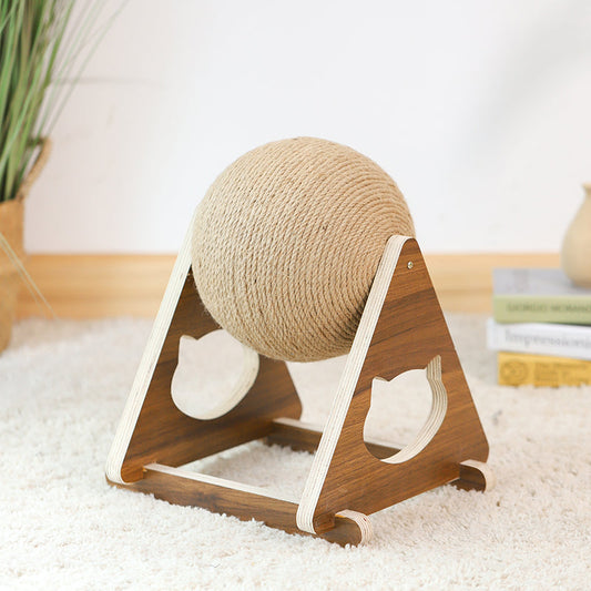 KFX-8032445 Durable Solid Wood Cat Climbing Frame and Scratching Board for Cats