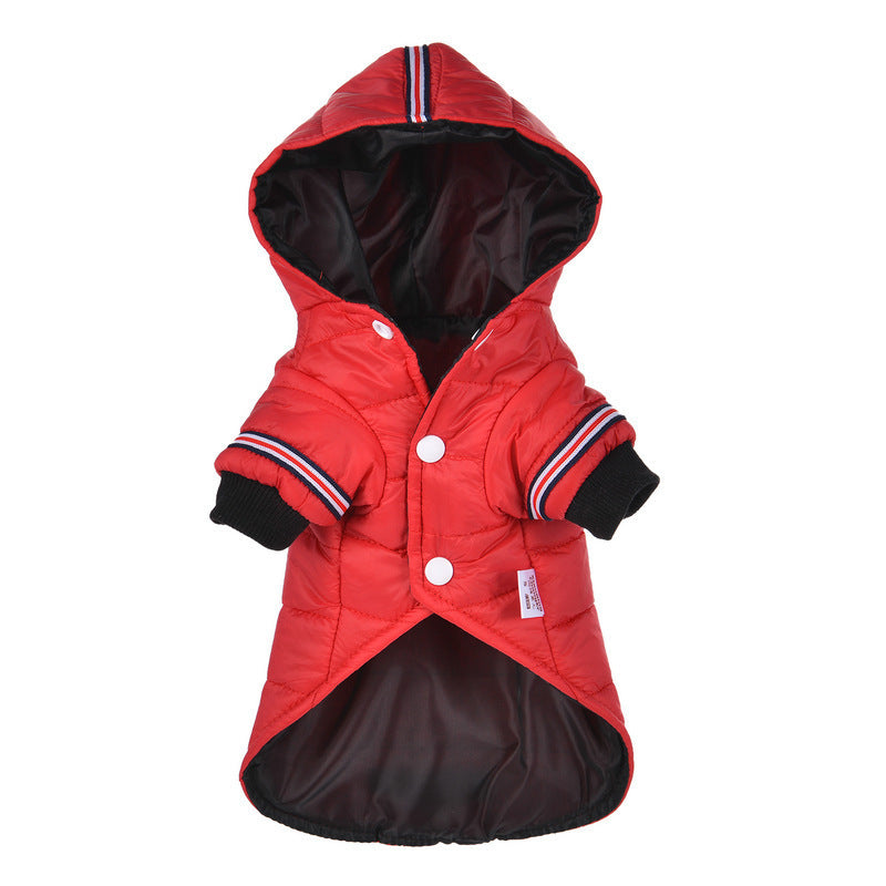 KFX-8033597 Cozy Red and Grey England Style Coat for Small to Medium Dogs