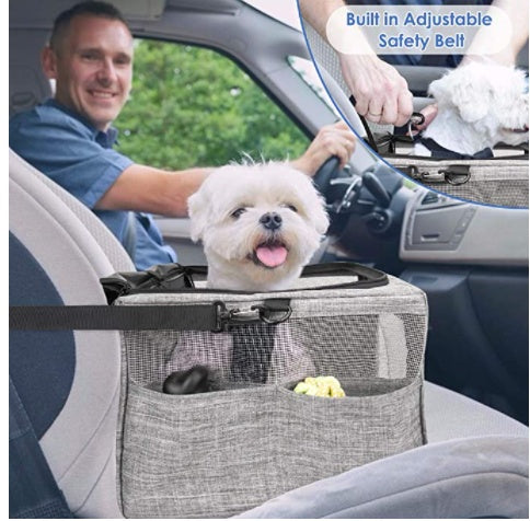 KFX-8035389 Breathable Foldable Portable One-Shoulder Pet Carry Bag in Gray