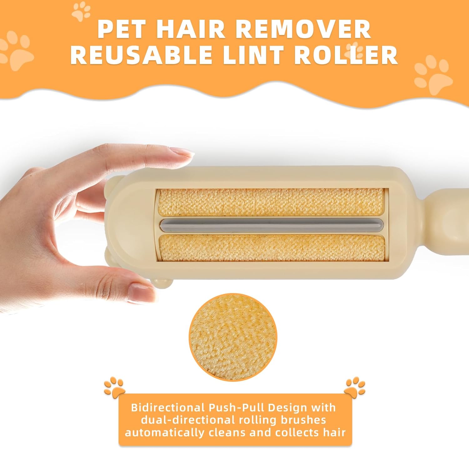 KFX-8036413 Pet Hair Remover with Self-Cleaning Base - Efficient Tool for Removing Dog and Cat Fur from Furniture, Carpets, and Car Seats