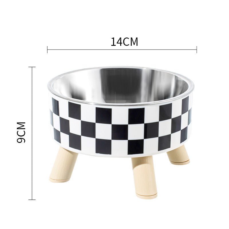 KFX-8040893 Polka Dot Large Stainless Steel Pet Bowl with Four Legs