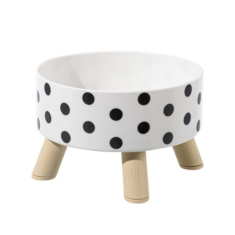 KFX-8040893 Polka Dot Large Stainless Steel Pet Bowl with Four Legs
