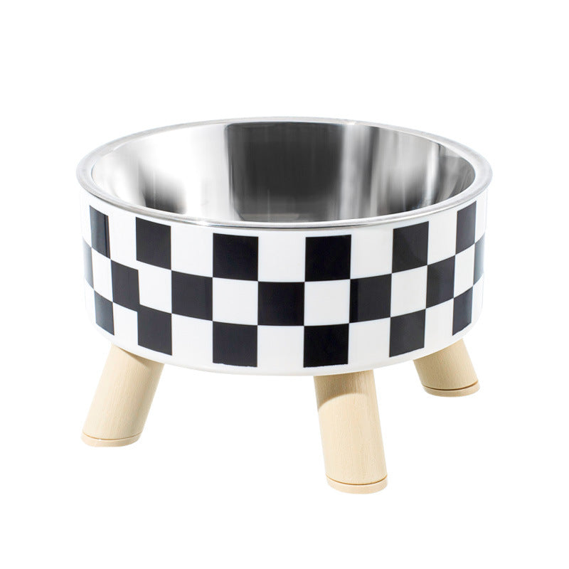 KFX-8040893 Polka Dot Large Stainless Steel Pet Bowl with Four Legs