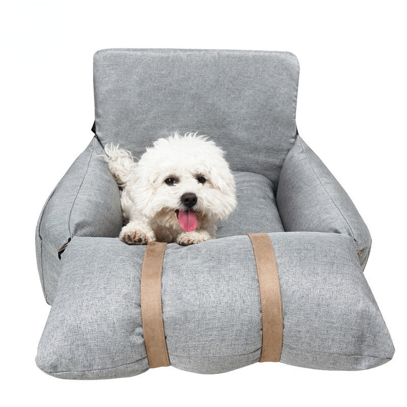 KFX-8041149 Portable Folding Pet Sofa Nest in Lattice Color Matching - Fashionable Linen with PP Cotton Filling