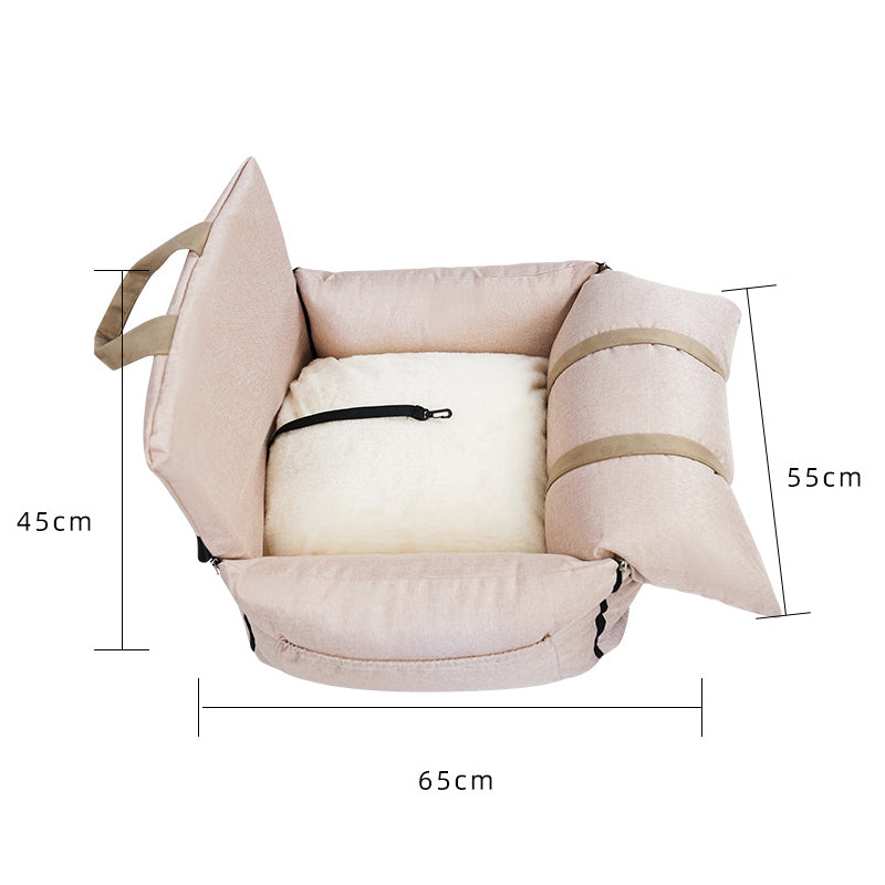KFX-8041149 Portable Folding Pet Sofa Nest in Lattice Color Matching - Fashionable Linen with PP Cotton Filling