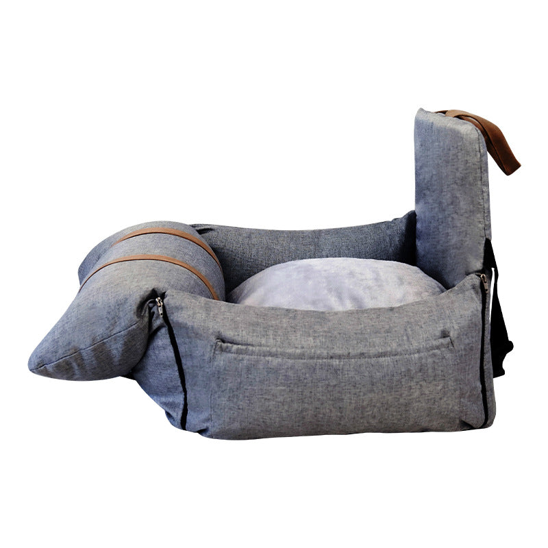 KFX-8041149 Portable Folding Pet Sofa Nest in Lattice Color Matching - Fashionable Linen with PP Cotton Filling