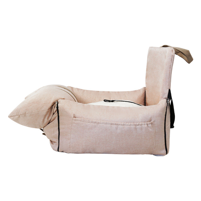 KFX-8041149 Portable Folding Pet Sofa Nest in Lattice Color Matching - Fashionable Linen with PP Cotton Filling