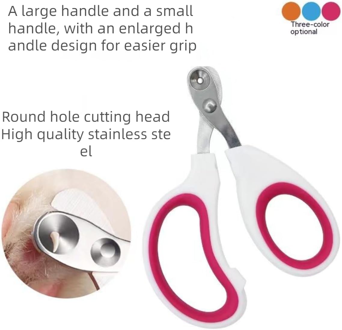 KFX-8042173 Professional Cat Nail Clippers with Safety Circular Cut Hole and Ergonomic Non-Slip Handle for Easy Trimming