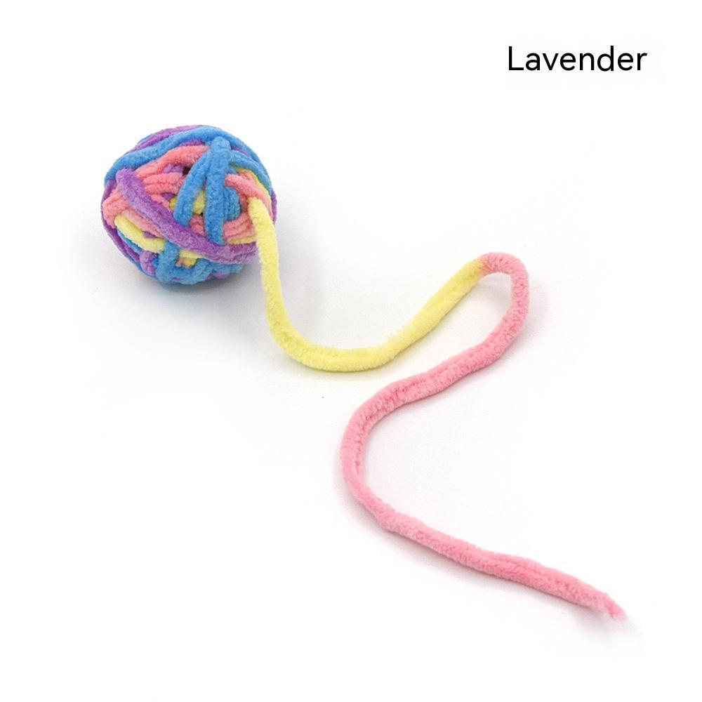 KFX-8043325 Colorful Plush Cat Self-Relieving Toy Ball with Tail - 5cm Diameter