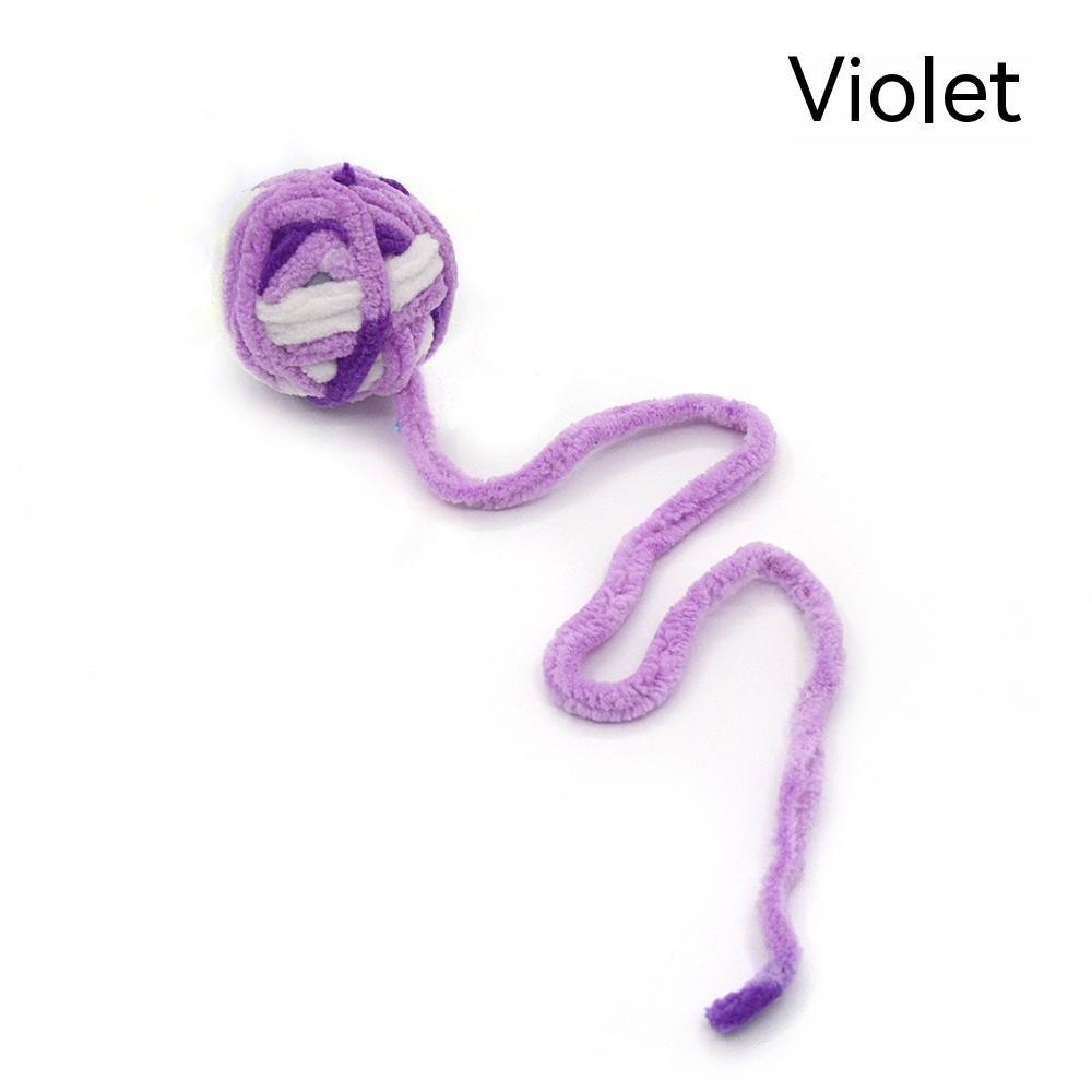 KFX-8043325 Colorful Plush Cat Self-Relieving Toy Ball with Tail - 5cm Diameter