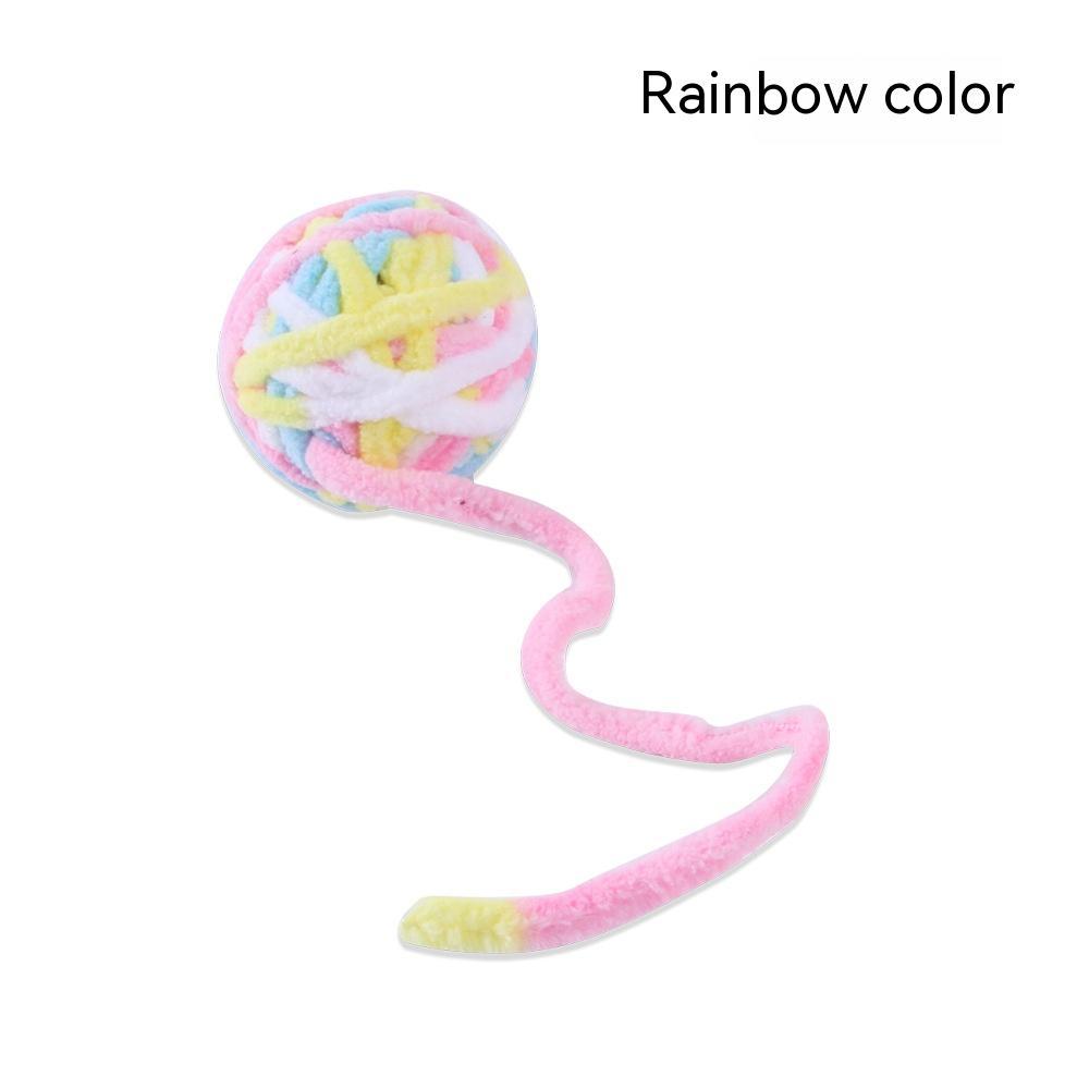 KFX-8043325 Colorful Plush Cat Self-Relieving Toy Ball with Tail - 5cm Diameter