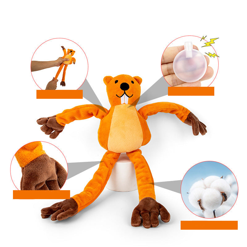 KFX-8044349 Interactive Plush Dog Toy for Tug-of-War, Chewing, and Noise-Making Fun