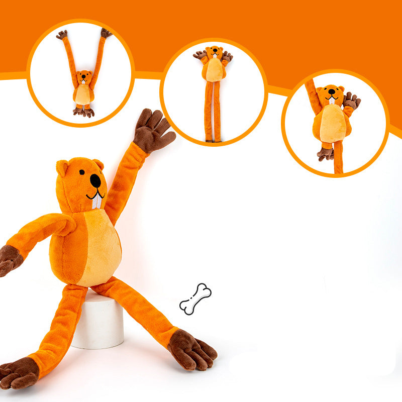 KFX-8044349 Interactive Plush Dog Toy for Tug-of-War, Chewing, and Noise-Making Fun
