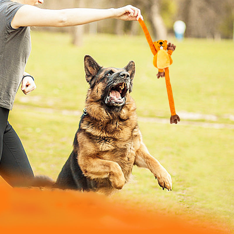 KFX-8044349 Interactive Plush Dog Toy for Tug-of-War, Chewing, and Noise-Making Fun