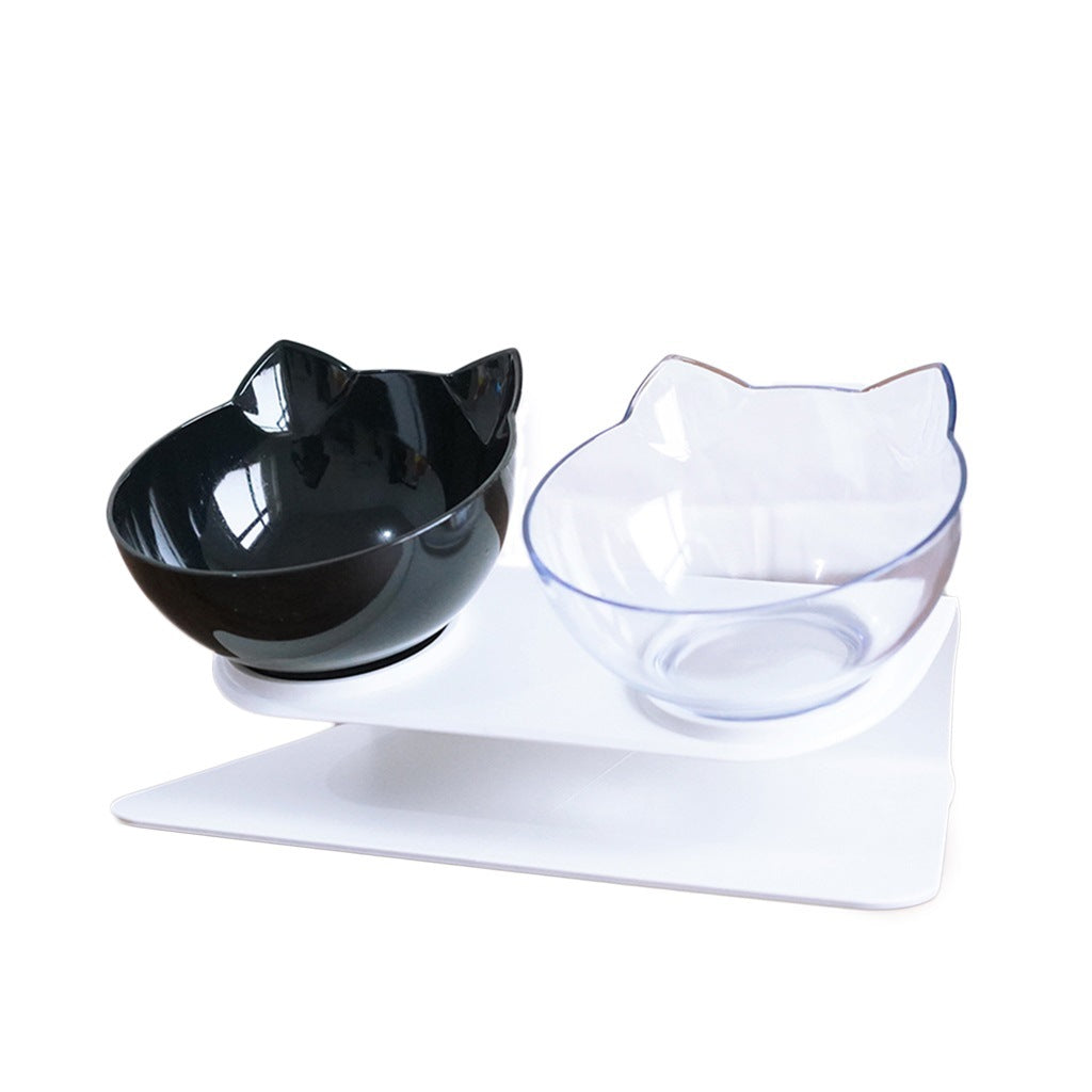 KFX-8044861 15° Adjustable Cat Bowl – Single & Double Options with Durable Plastic Design