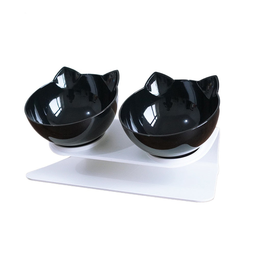 KFX-8044861 15° Adjustable Cat Bowl – Single & Double Options with Durable Plastic Design