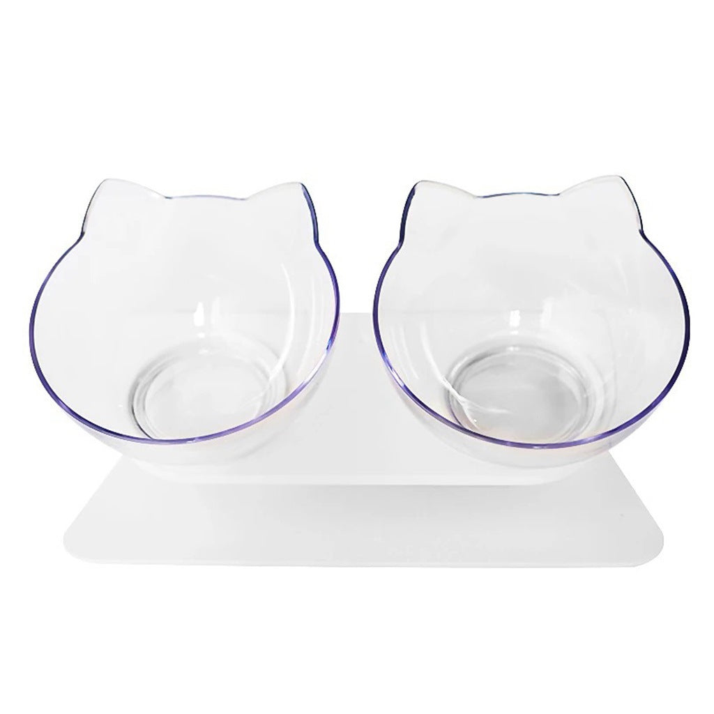 KFX-8044861 15° Adjustable Cat Bowl – Single & Double Options with Durable Plastic Design