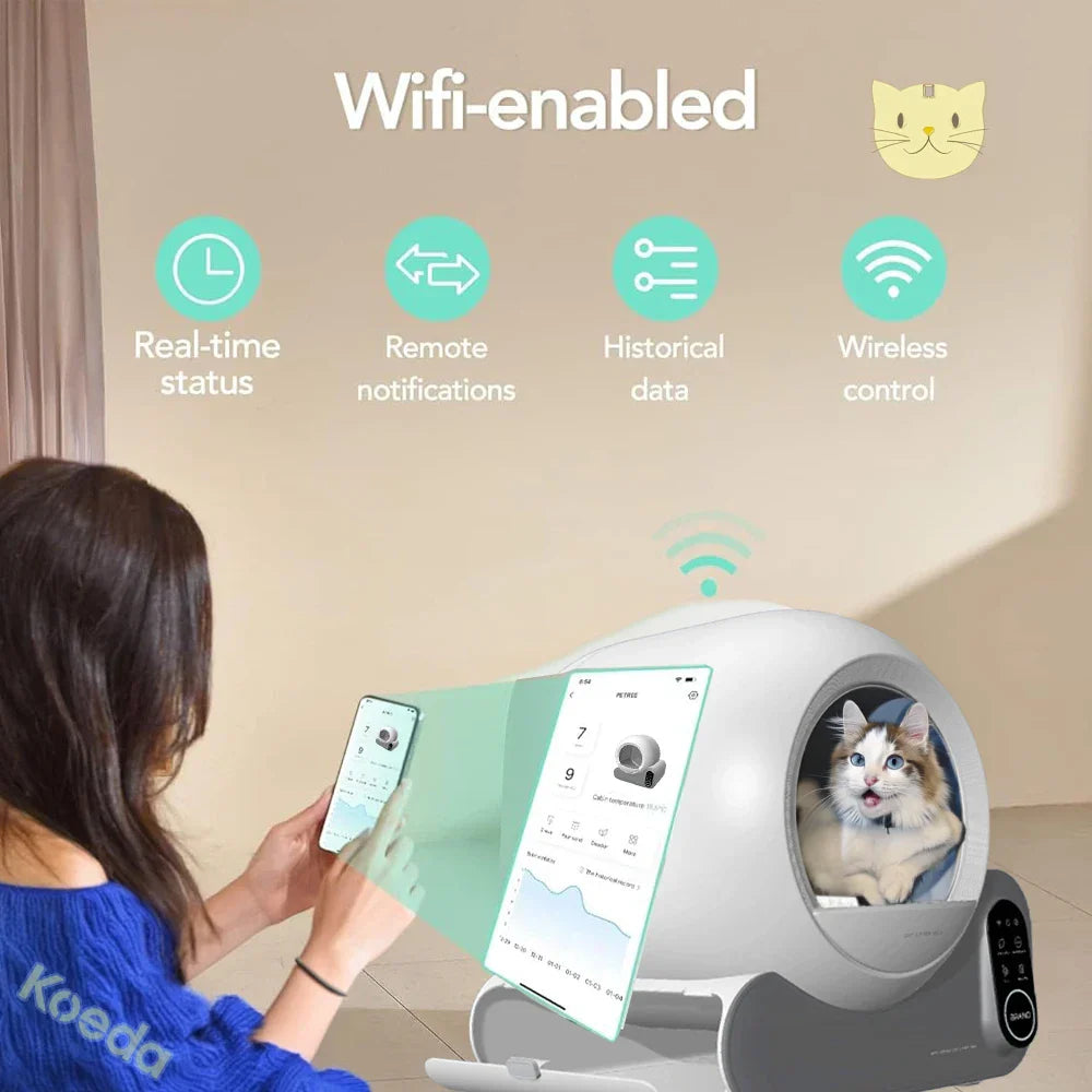 KFX-804627 Extra Large Automatic Self-Cleaning Cat Litter Box with App Control and Odor Control