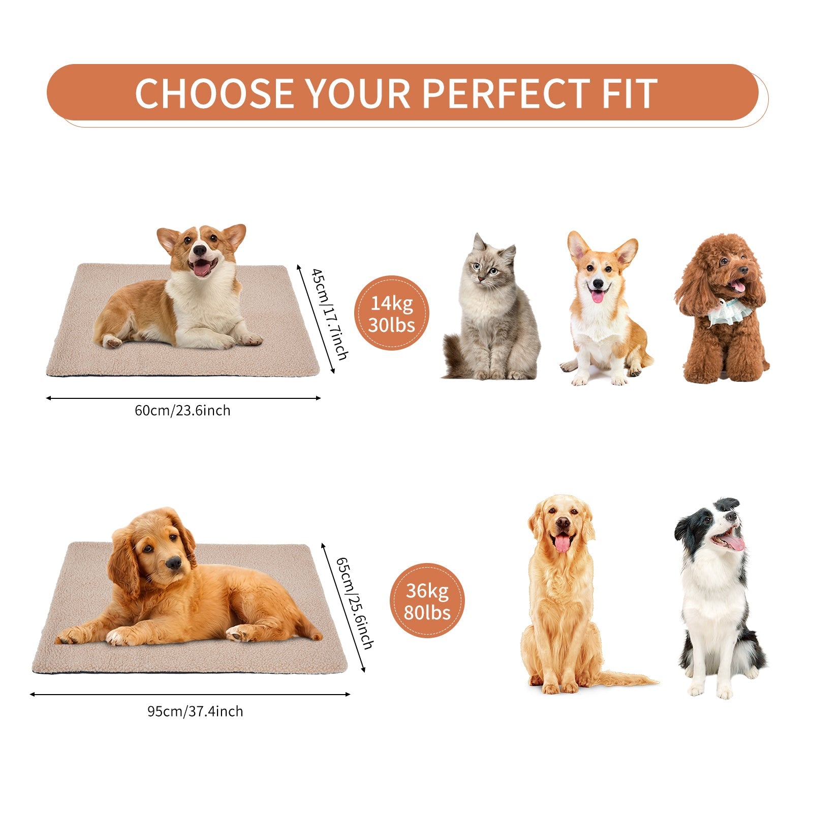 KFX-8046525 Self Heating Plush Pet Blanket for Indoor Cats - Cozy Winter Cushion Mat