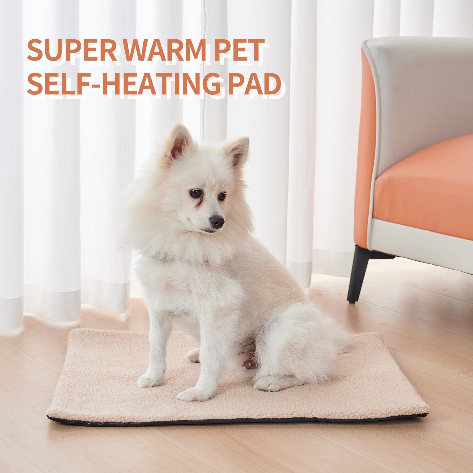 KFX-8046525 Self Heating Plush Pet Blanket for Indoor Cats - Cozy Winter Cushion Mat