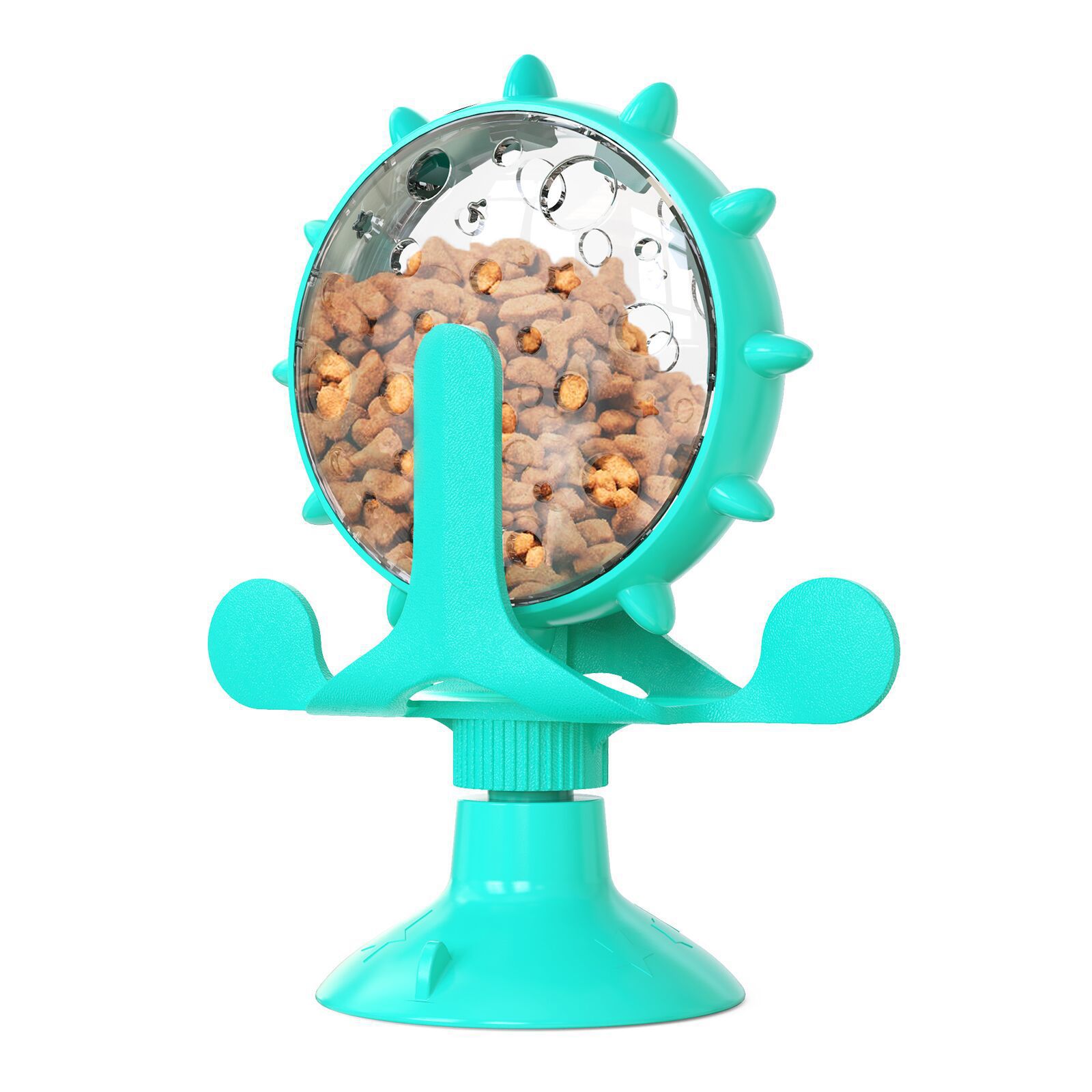 KFX-8047933 Interactive Puzzle Feeder Toy for Cats and Small Dogs with Bell and Snack Dispenser