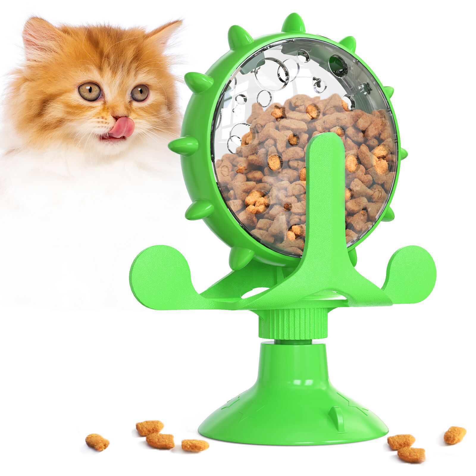 KFX-8047933 Interactive Puzzle Feeder Toy for Cats and Small Dogs with Bell and Snack Dispenser