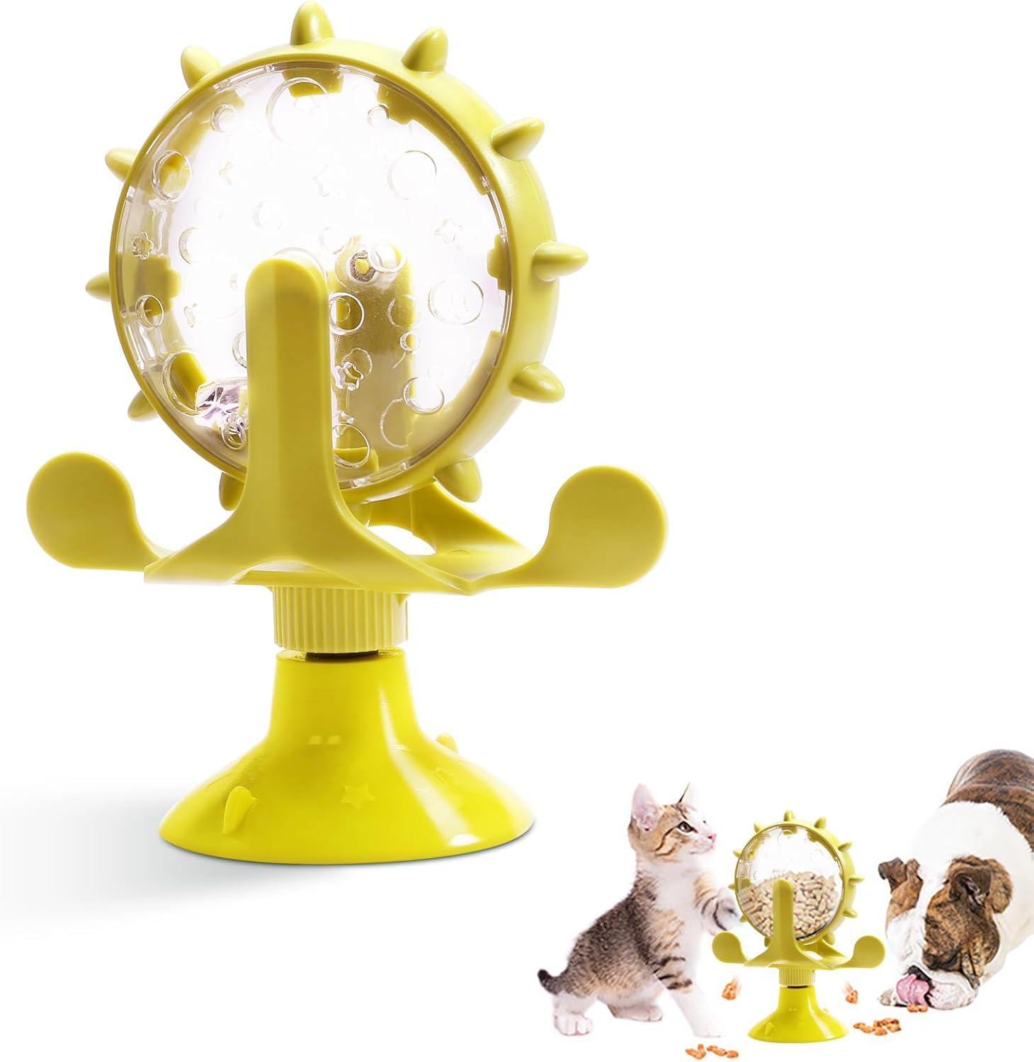 KFX-8047933 Interactive Puzzle Feeder Toy for Cats and Small Dogs with Bell and Snack Dispenser