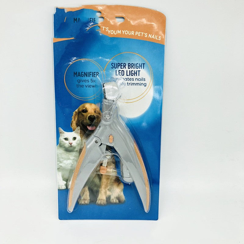 KFX-8048445 Luminous Nail Clippers for Dogs and Cats - Metal Cleaning Scissors with Rubber Handle