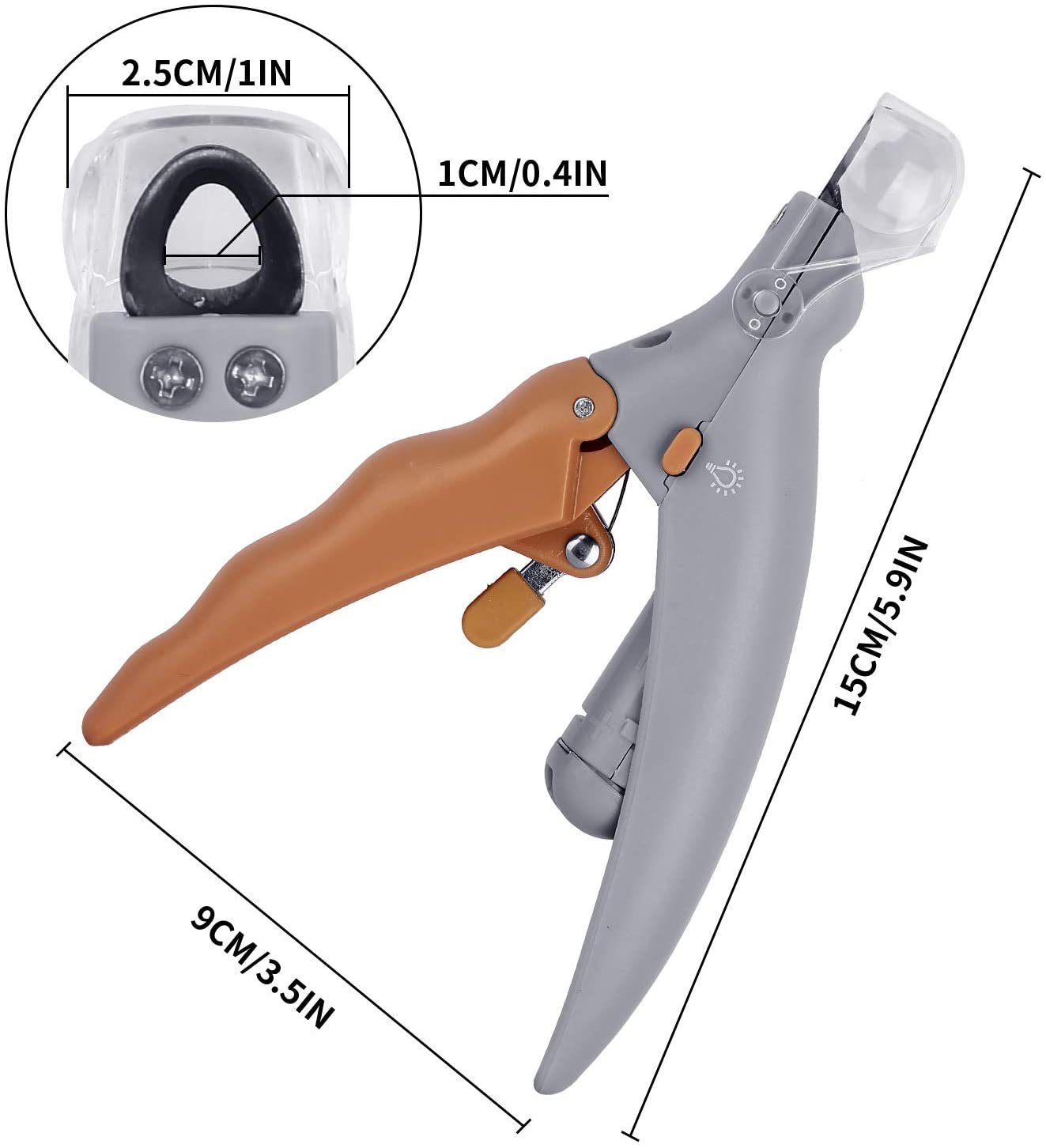 KFX-8048445 Luminous Nail Clippers for Dogs and Cats - Metal Cleaning Scissors with Rubber Handle