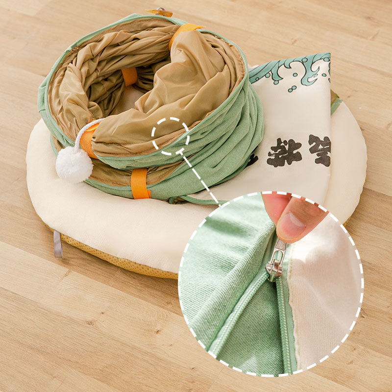 KFX-8055485 Folding Cat's Nest Tunnel Bed, Removable & Washable Canvas, 130CM Long