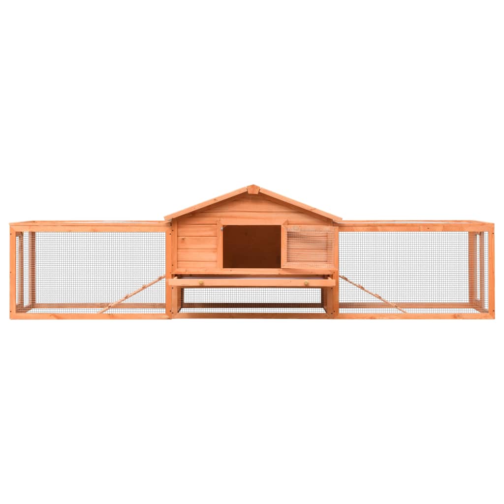 KFX-8057789 Two-Level Rabbit Hutch with Green Roof & Easy Cleaning Features