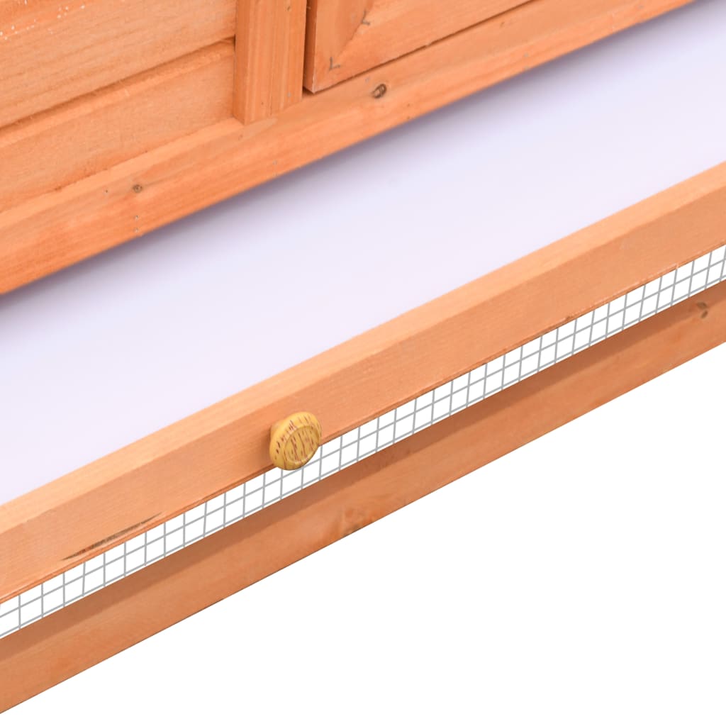 KFX-8057789 Two-Level Rabbit Hutch with Green Roof & Easy Cleaning Features