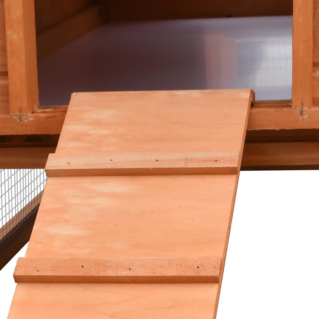 KFX-8057789 Two-Level Rabbit Hutch with Green Roof & Easy Cleaning Features