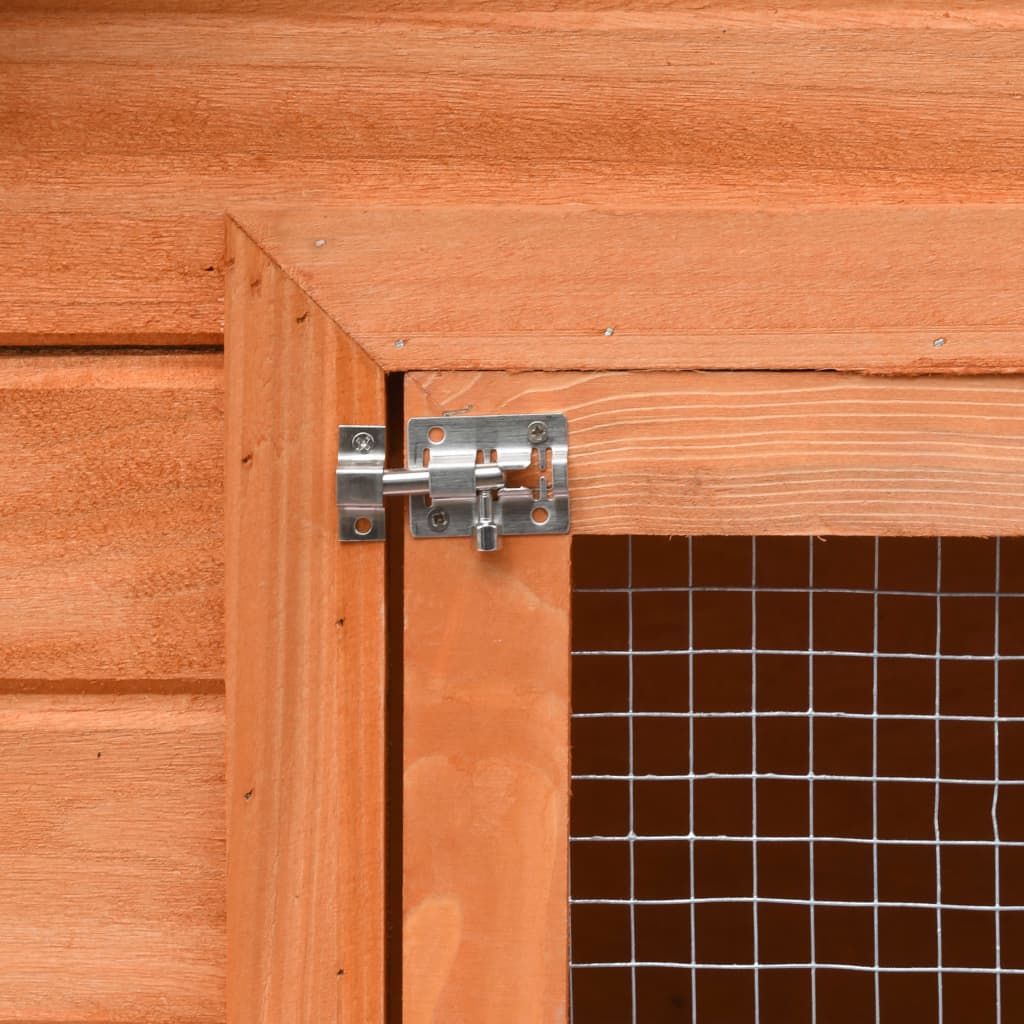 KFX-8057789 Two-Level Rabbit Hutch with Green Roof & Easy Cleaning Features