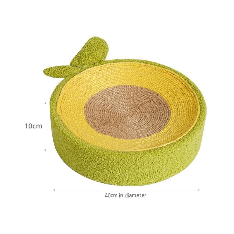 KFX-8060221 Avocado Cat Scratching Basin - Sisal Material, 40x10cm Multifunctional Pet Toy
