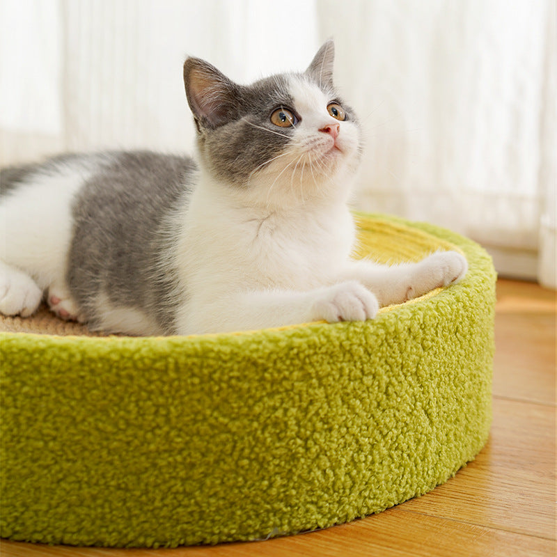 KFX-8060221 Avocado Cat Scratching Basin - Sisal Material, 40x10cm Multifunctional Pet Toy