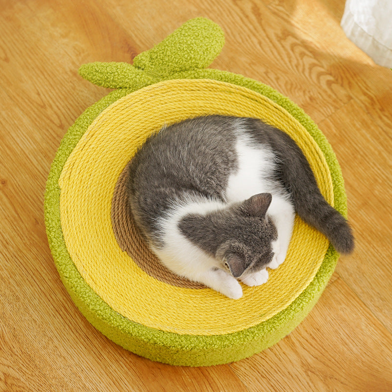 KFX-8060221 Avocado Cat Scratching Basin - Sisal Material, 40x10cm Multifunctional Pet Toy