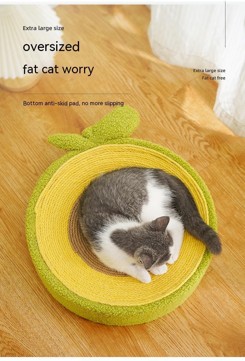 KFX-8060221 Avocado Cat Scratching Basin - Sisal Material, 40x10cm Multifunctional Pet Toy