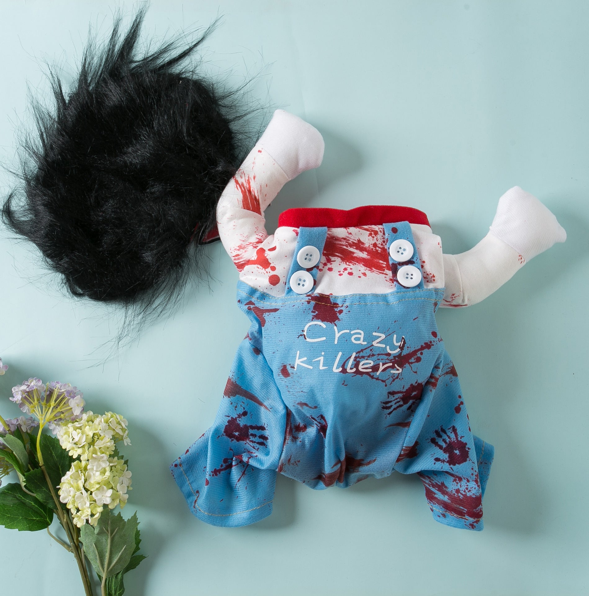 KFX-8060349 Bloody Doll Halloween Costume for Pets - Dog & Cat Clothing in S, M, L, XL Sizes