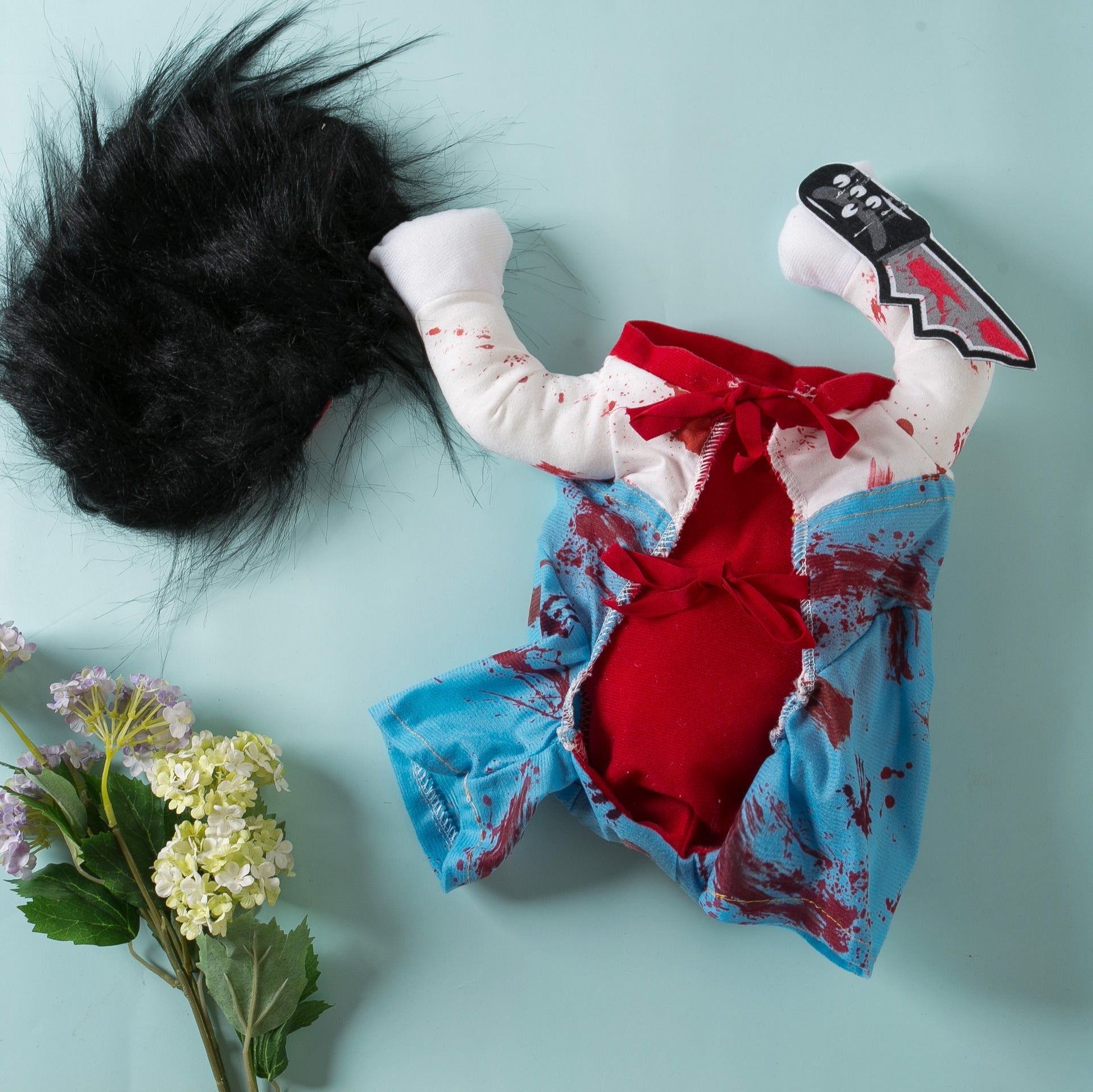 KFX-8060349 Bloody Doll Halloween Costume for Pets - Dog & Cat Clothing in S, M, L, XL Sizes