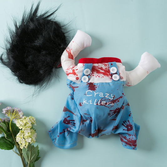 KFX-8060349 Bloody Doll Halloween Costume for Pets - Dog & Cat Clothing in S, M, L, XL Sizes