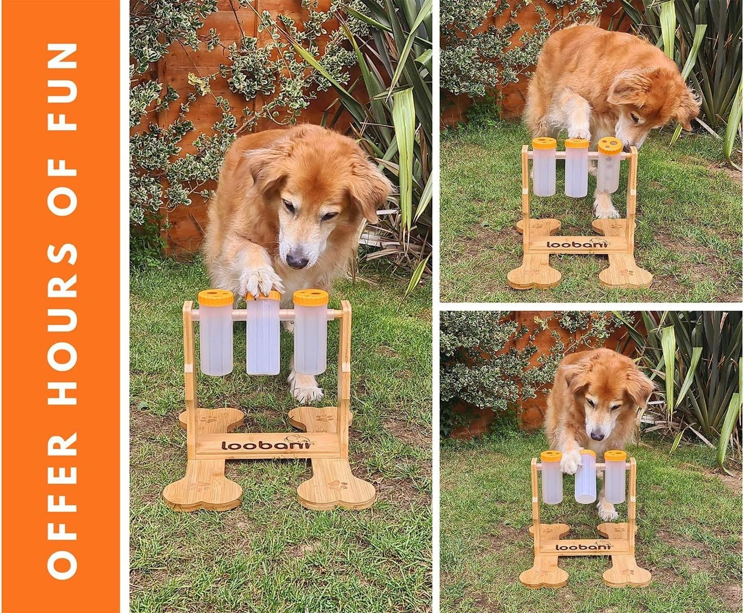 KFX-8060989 Interactive Wooden Dog Puzzle Toy - Snack Dispenser Feeder for Pets