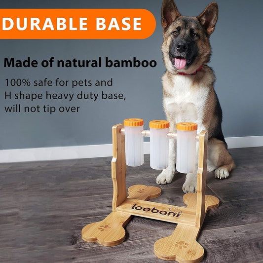 KFX-8060989 Interactive Wooden Dog Puzzle Toy - Snack Dispenser Feeder for Pets