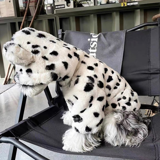 KFX-8061757 Cozy Thickened Warm Fur Coat for Dogs in Tiger, Pink Heart, and Cow Patterns