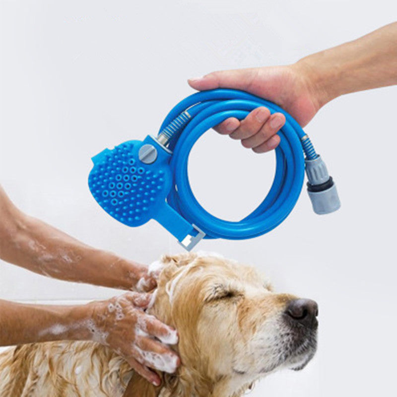 KFX-8063421 Pet Bathing Tool with Massaging Shower Spray for Dogs, Cats, and Horses, Adjustable Design with Faucet Adapters
