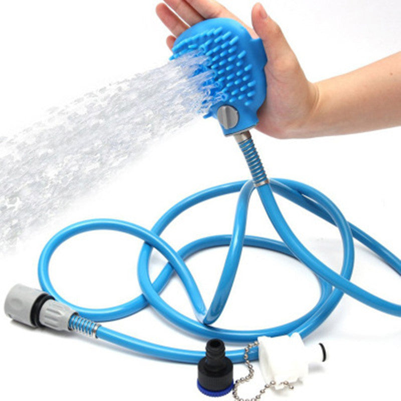 KFX-8063421 Pet Bathing Tool with Massaging Shower Spray for Dogs, Cats, and Horses, Adjustable Design with Faucet Adapters