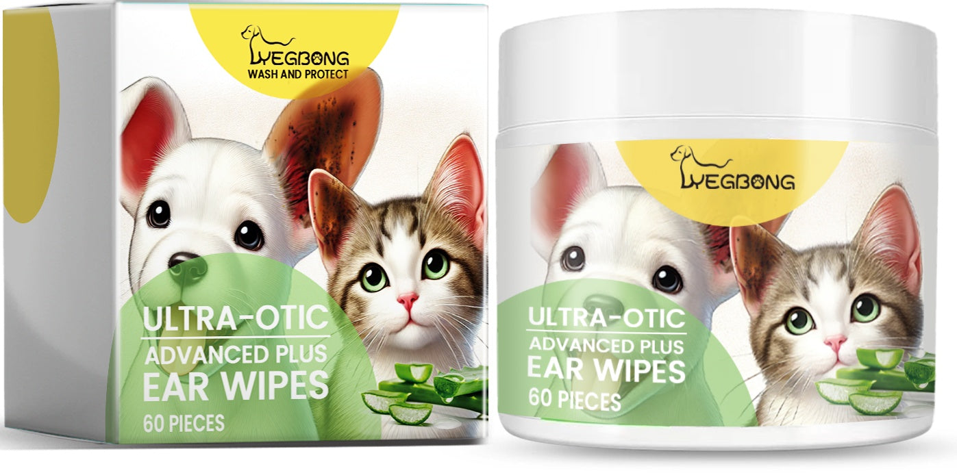 KFX-8063805 Cat and Dog Ear Cleaning Cotton Pads - 60 Count, Soft and Gentle for Pet Hygiene