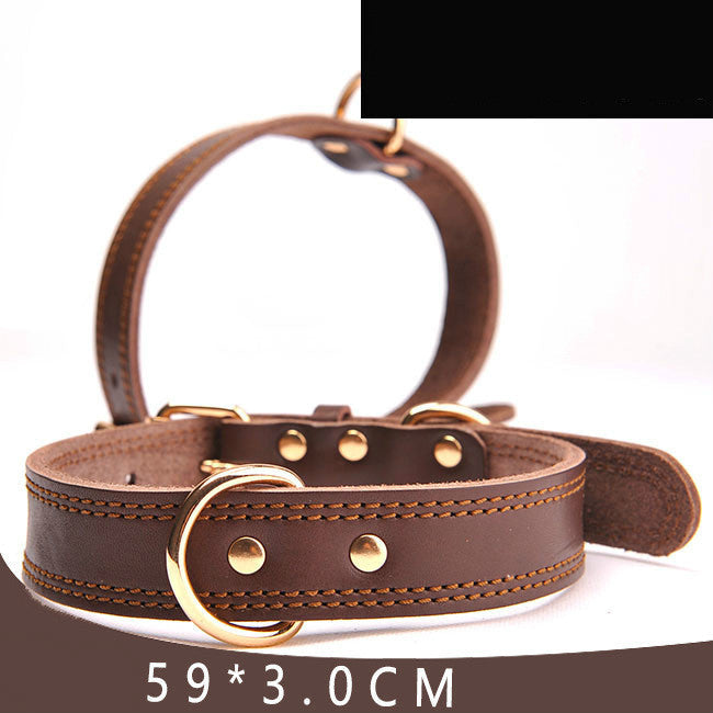 KFX-8063933 Leather Dog Collar for Small, Medium, and Large Dogs - Adjustable Cowhide and PU Leather with Multiple Sizes Available