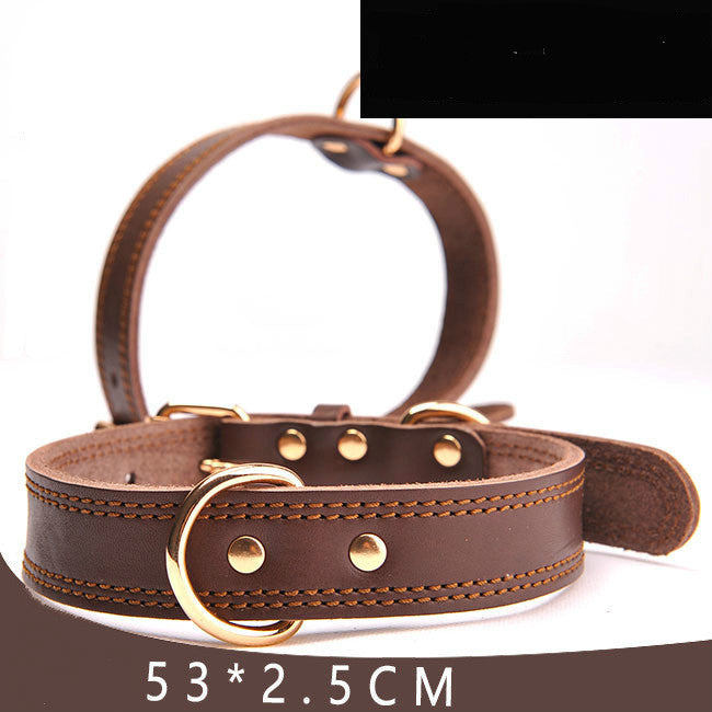 KFX-8063933 Leather Dog Collar for Small, Medium, and Large Dogs - Adjustable Cowhide and PU Leather with Multiple Sizes Available